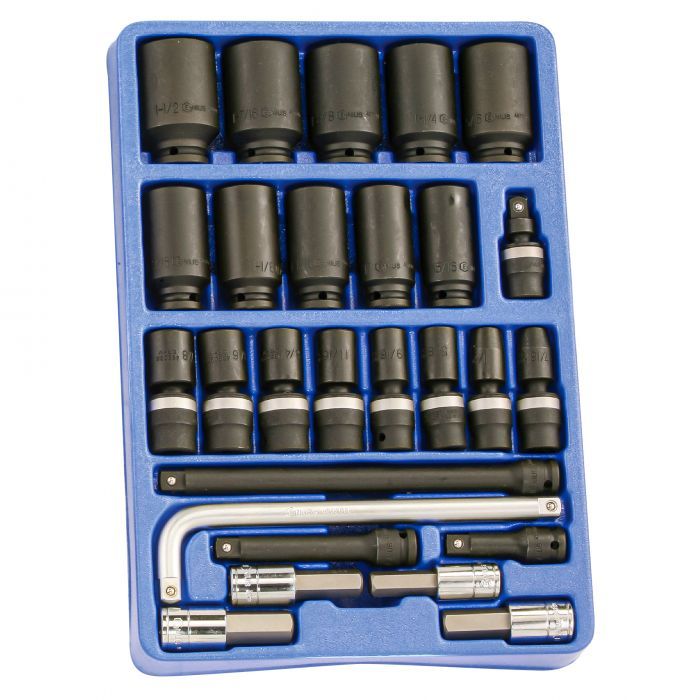 Genius MS027S - 1/2" Dr. SAE Impact Socket & Accessory Set (27-Pcs)