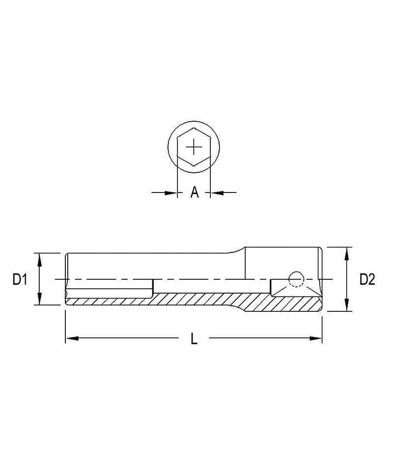 Genius 215204 - Deep Impact Socket 4 mm Metric 1/4" Drive 6 Pt