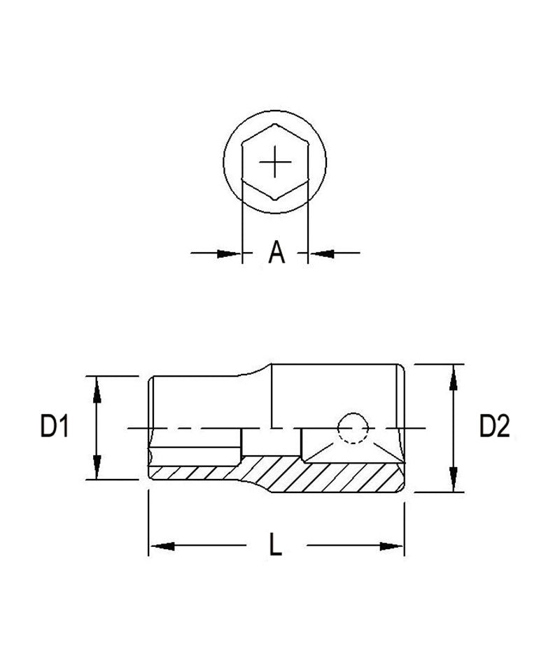 Genius 222503 - Chrome Socket Metric 3 mm 1/4" Drive 6 Pt