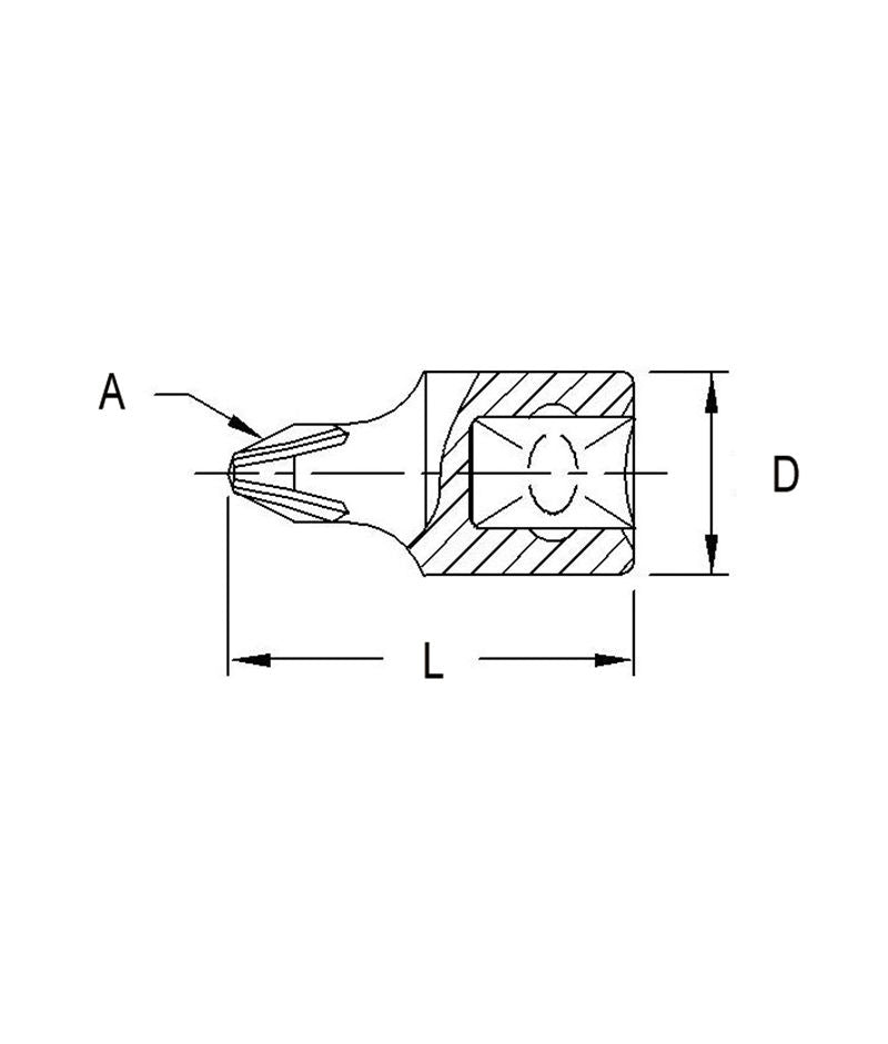 Genius Tools 222602 - 1/4" Drive #2 Philips Head Hand Socket