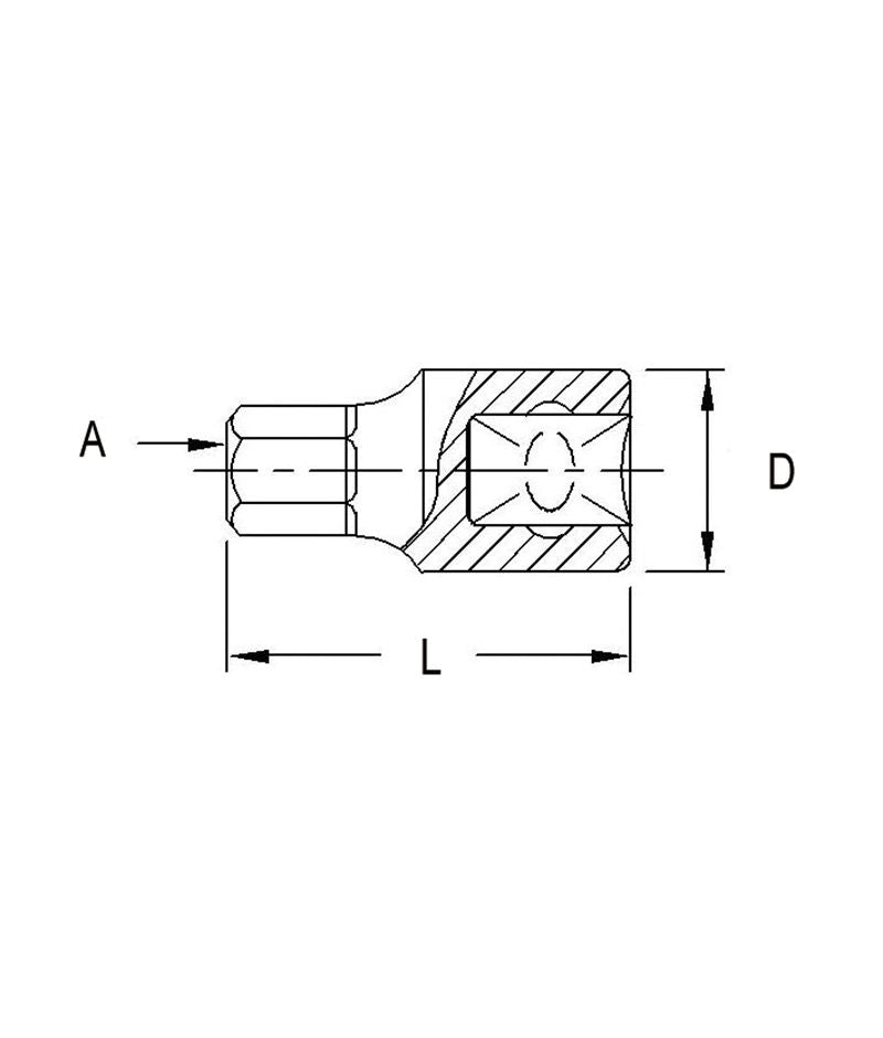 1/4"DR. 4MM MET. HEXAGON BIT S