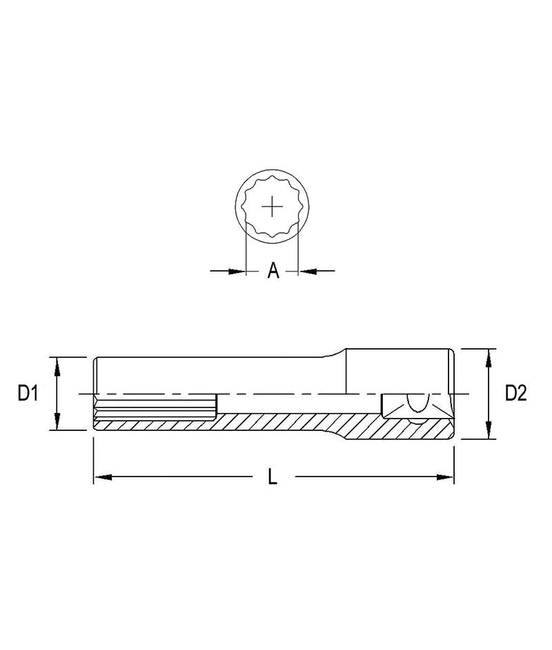 1/4"DR.5MM 12PT DEEP SOCKET