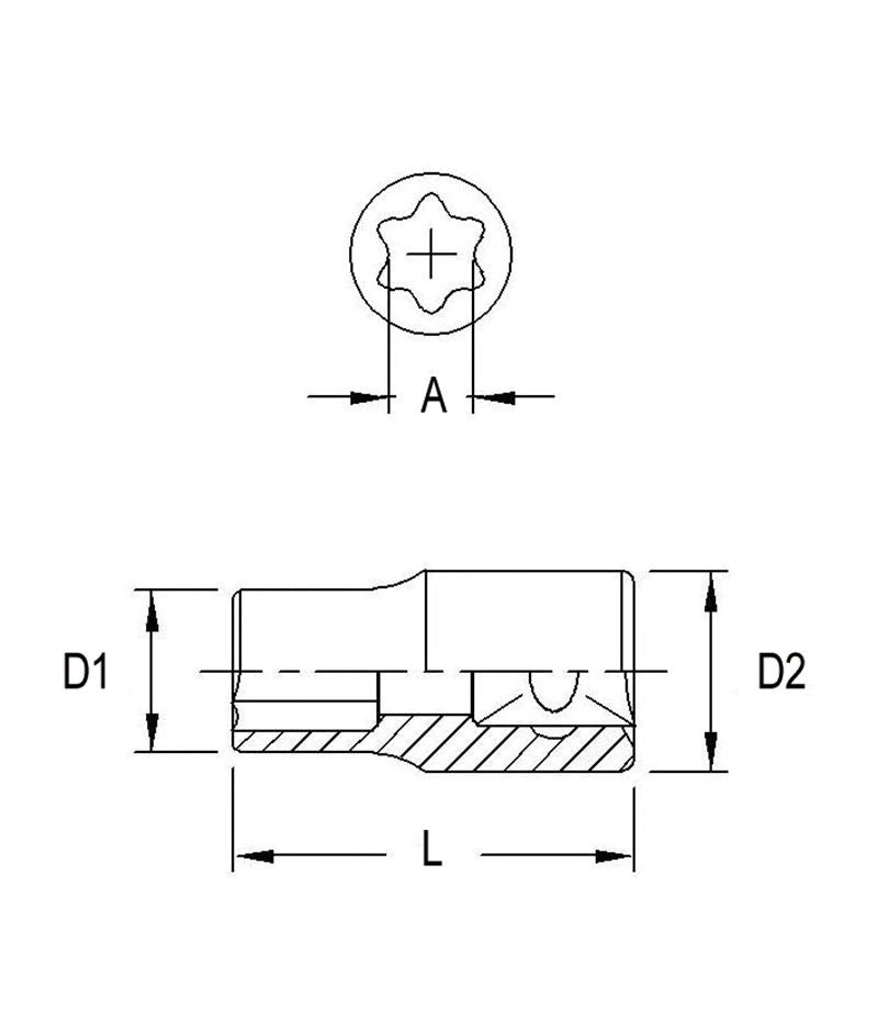 Genius 252505 - E-Star Chrome socket 1/4" drive E-5