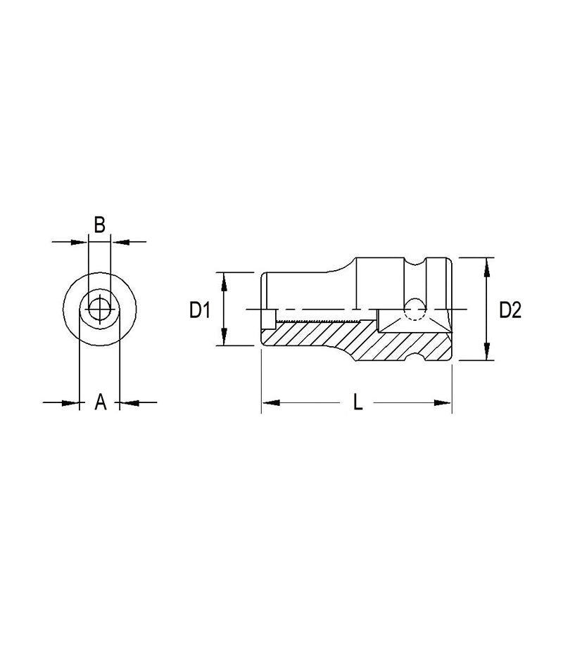 Genius Tools 308125 - 3/8" Drive M8 × 1.25mm Stud Bolt Socket