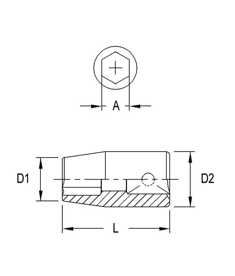 Genius 313008 - Impact Socket 8 mm Metric 3/8" Drive 6 pt