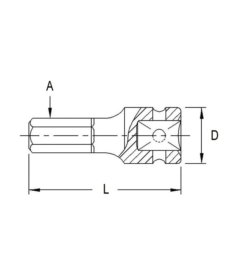 3/8"DR 4MM HEX.HEAD DRIVER