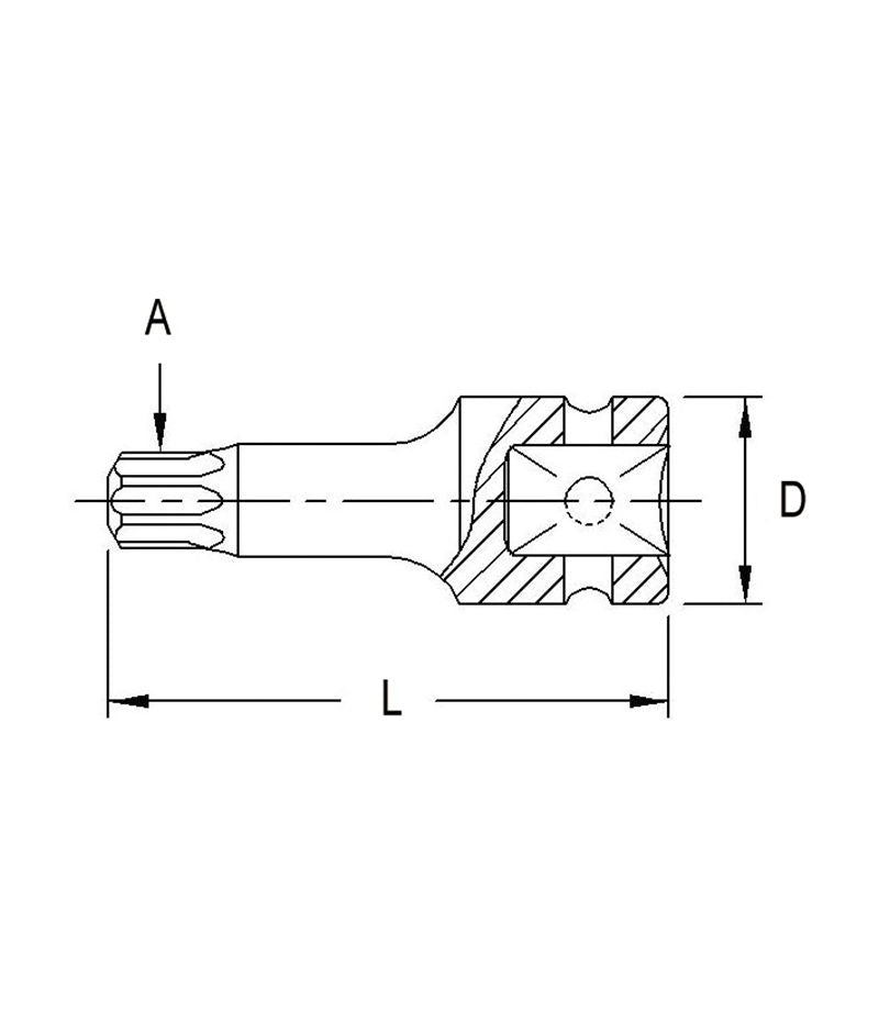 3/8"DR 60MM STAR T. HEAD SOCKE