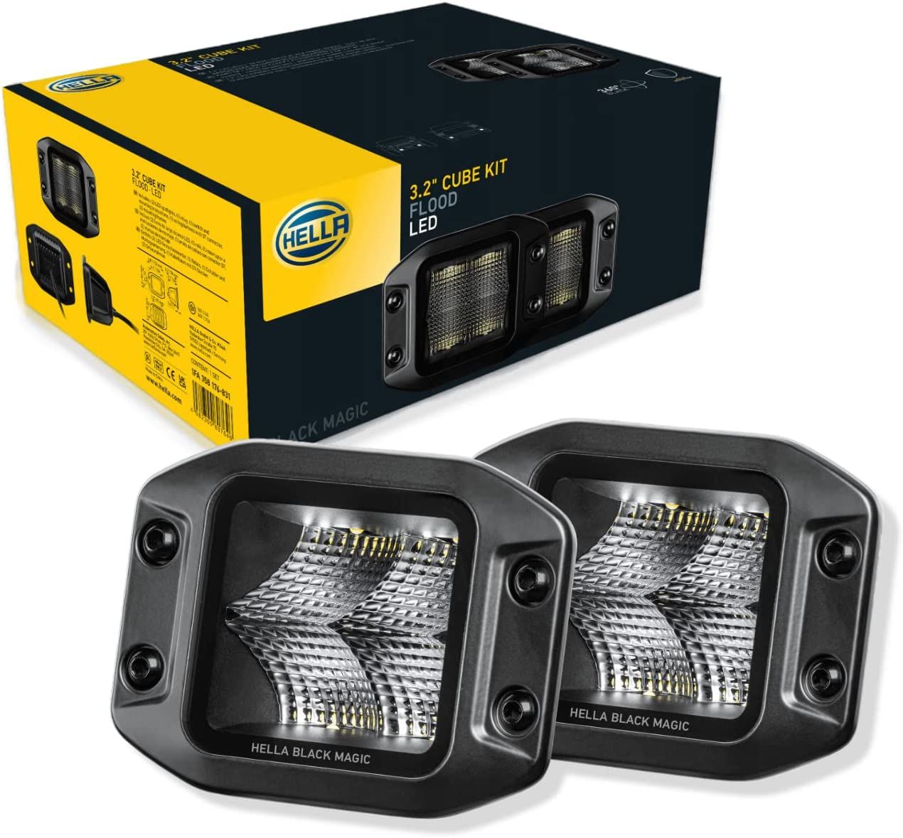 Black Magic 358176831 - Black Magic 3.2 inch LED Cube Kit Flood - Flush Mount