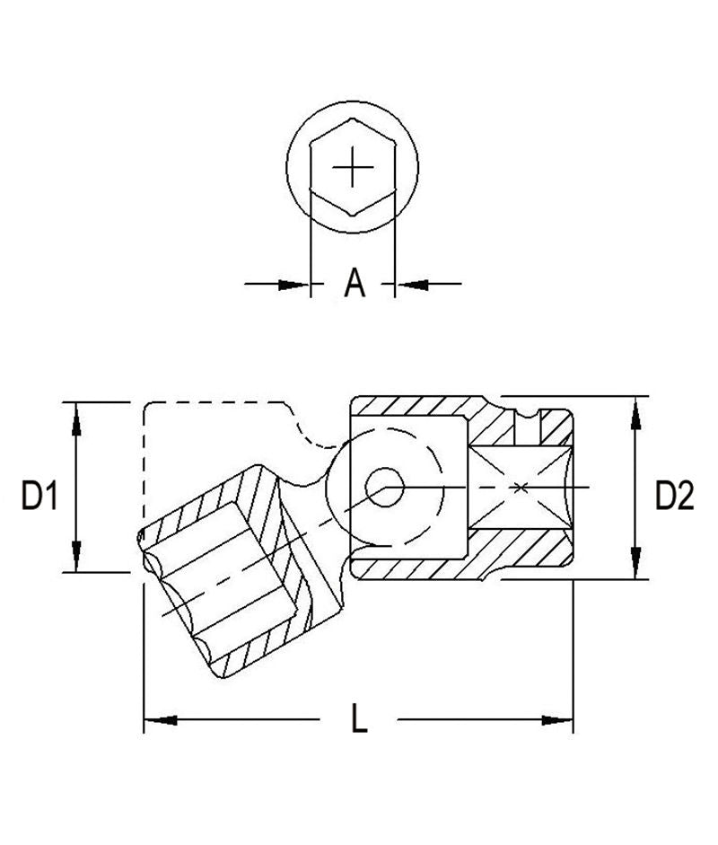 3/8"DR.IMPACT SWIVEL S.10MMX53