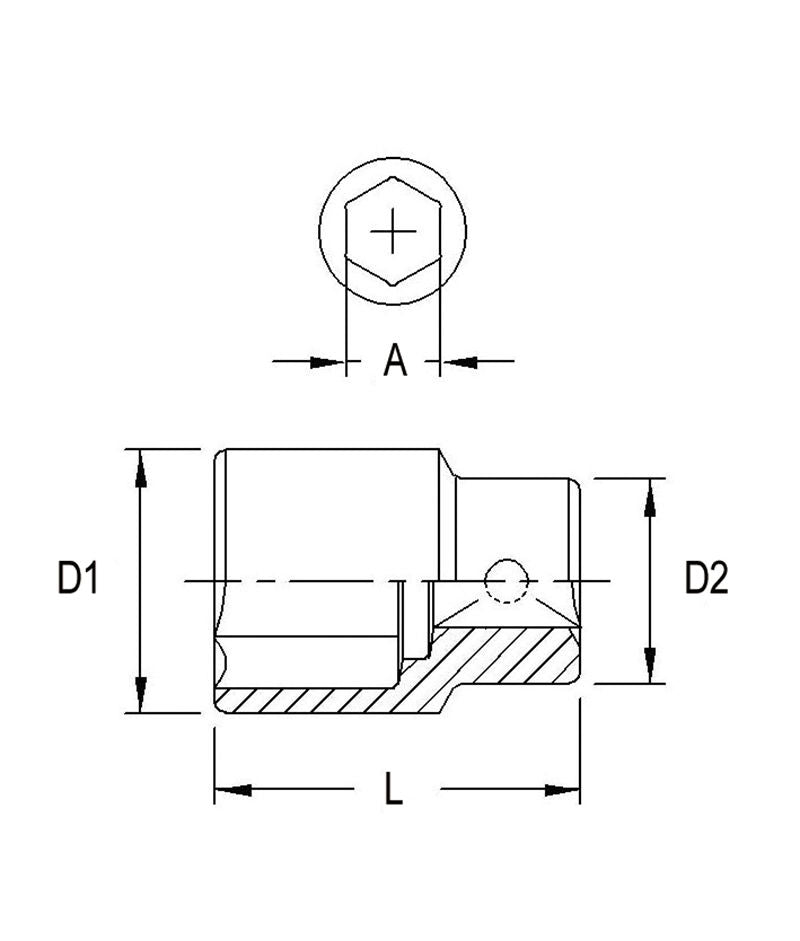 Genius 413815 - Impact Socket 15 mm Metric, 1/2 " Drive 6 pt