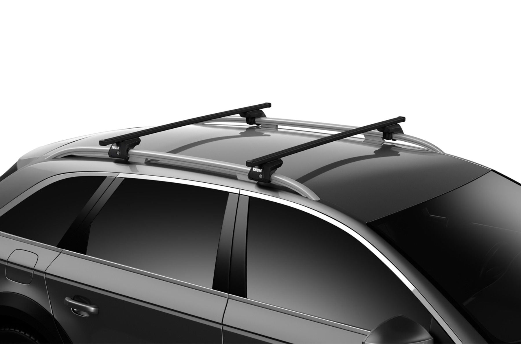 Thule 712300 - (2) Black Evo SquareBar Roof Bars (127 cm / 50")