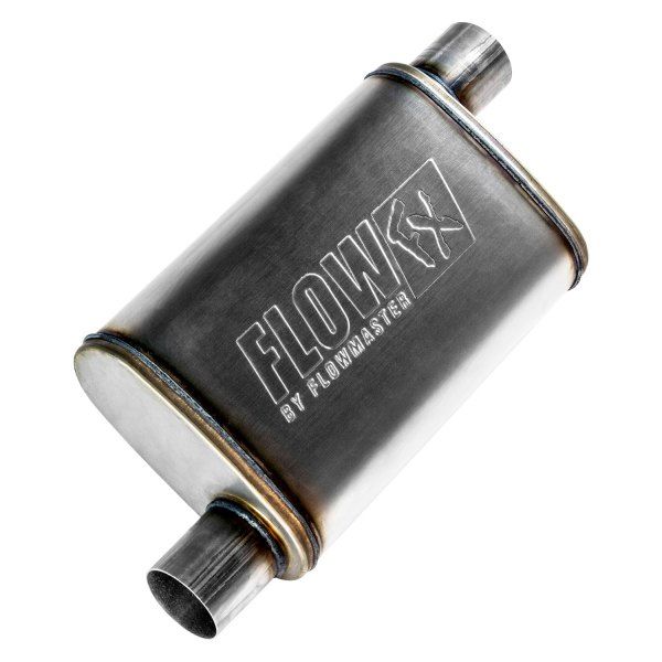 Flowmaster 71236 - FlowFX 409 SS Oval Gray Exhaust Muffler (2.5" Offset ID, 2.5" Offset OD, 14" Length)