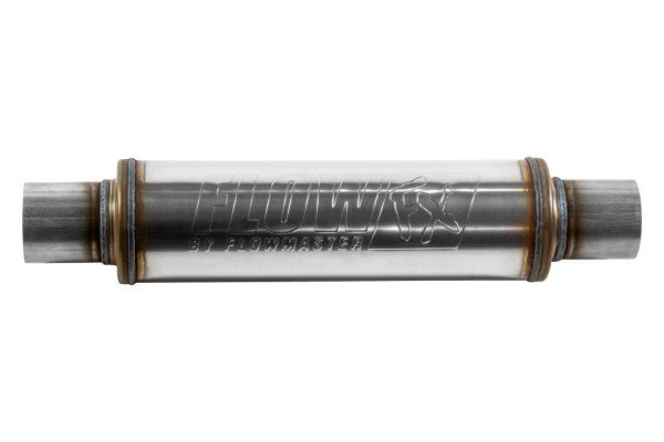 Flowmaster 71416 - FlowFX 409 SS Round Gray Exhaust Muffler (2.5" Center ID, 2.5" Center OD, 14" Length)