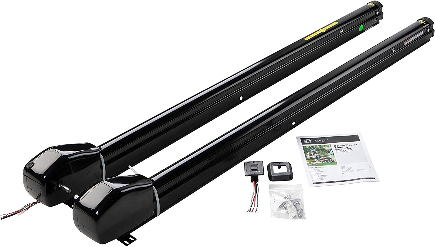 Lippert Components 759516 - Solera Smart Arm™ 12V RV Awning Arms & Hardware Kit - 63" Short Black