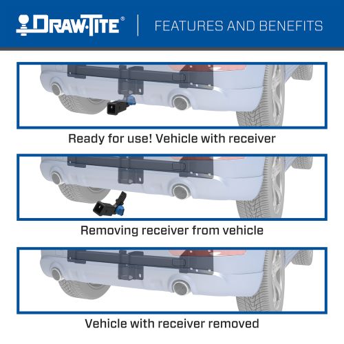 Draw Tite® • 76923 • Hidden Hitch® • Trailer Hitch Class III • Class III 2" (350 Lbs lbs GTW/3500 Lbs lbs TW) • BMW X1 16-22