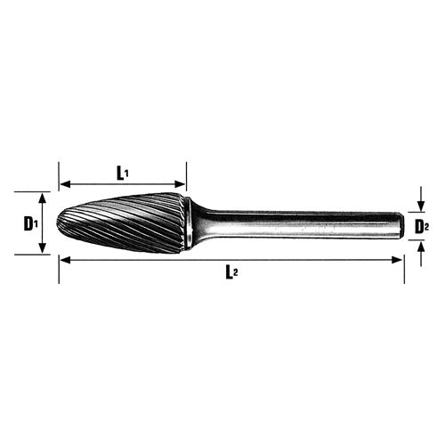 SF5NF CARBIDE BUR 1/2X1