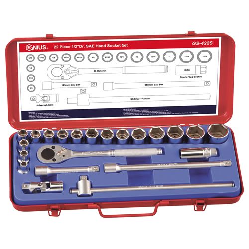 22PC 1/2"DR. HAND SOCKET SET