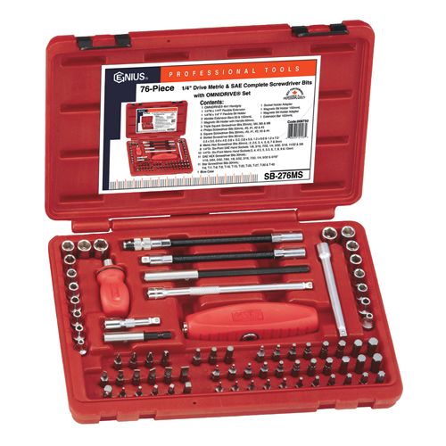 KIT 76PCS BIT SCREWDRIVER/SOCK