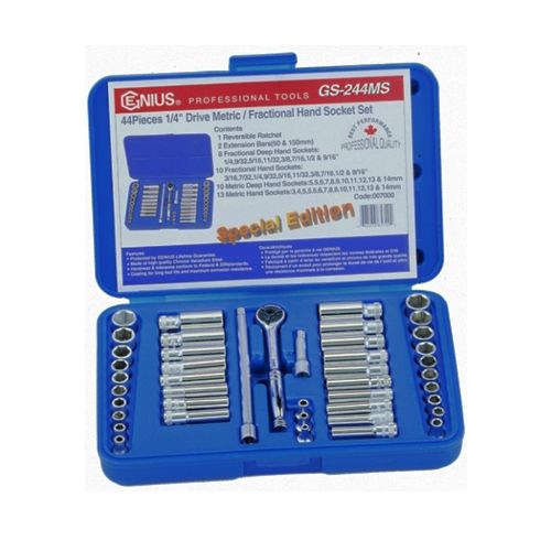 STANDARD/DEEP HAND SOCKET SET 44 PC