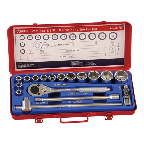 17PC 1/2"DR. HAND SOCKET SET