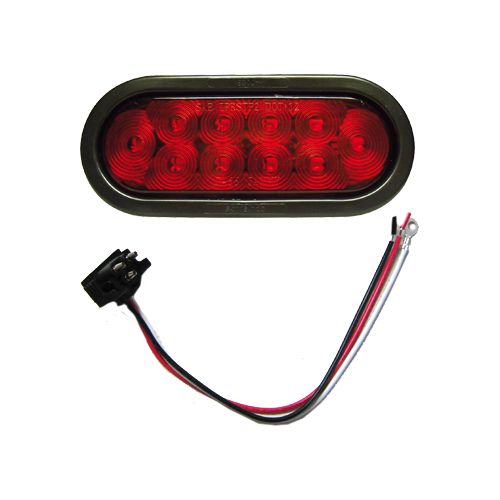 KIT REAR LIGHT OVAL 6" RED