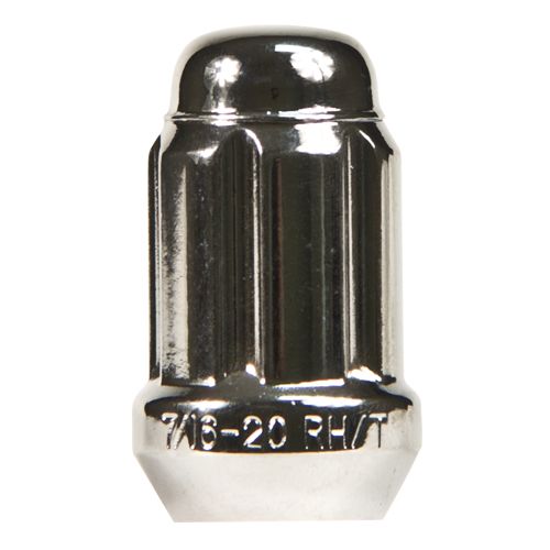 RTX TN0207-100 - (100) Chrome 6 Spline Cone Seat Nuts 12X1.5 34mm 19/21mm Hex