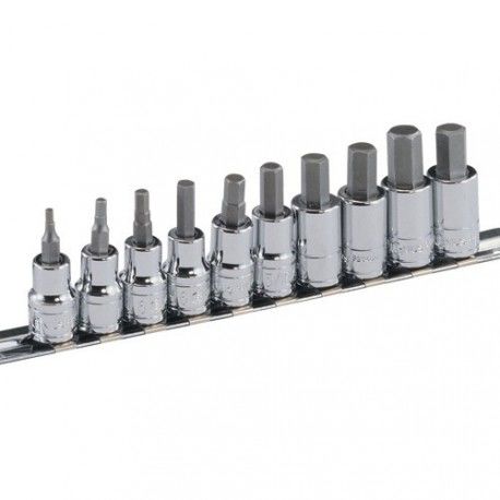 Genius BS-310HM - Metric Hexagonal Bit Socket Set (10 Pcs) 1/4" & 3/8" Drive