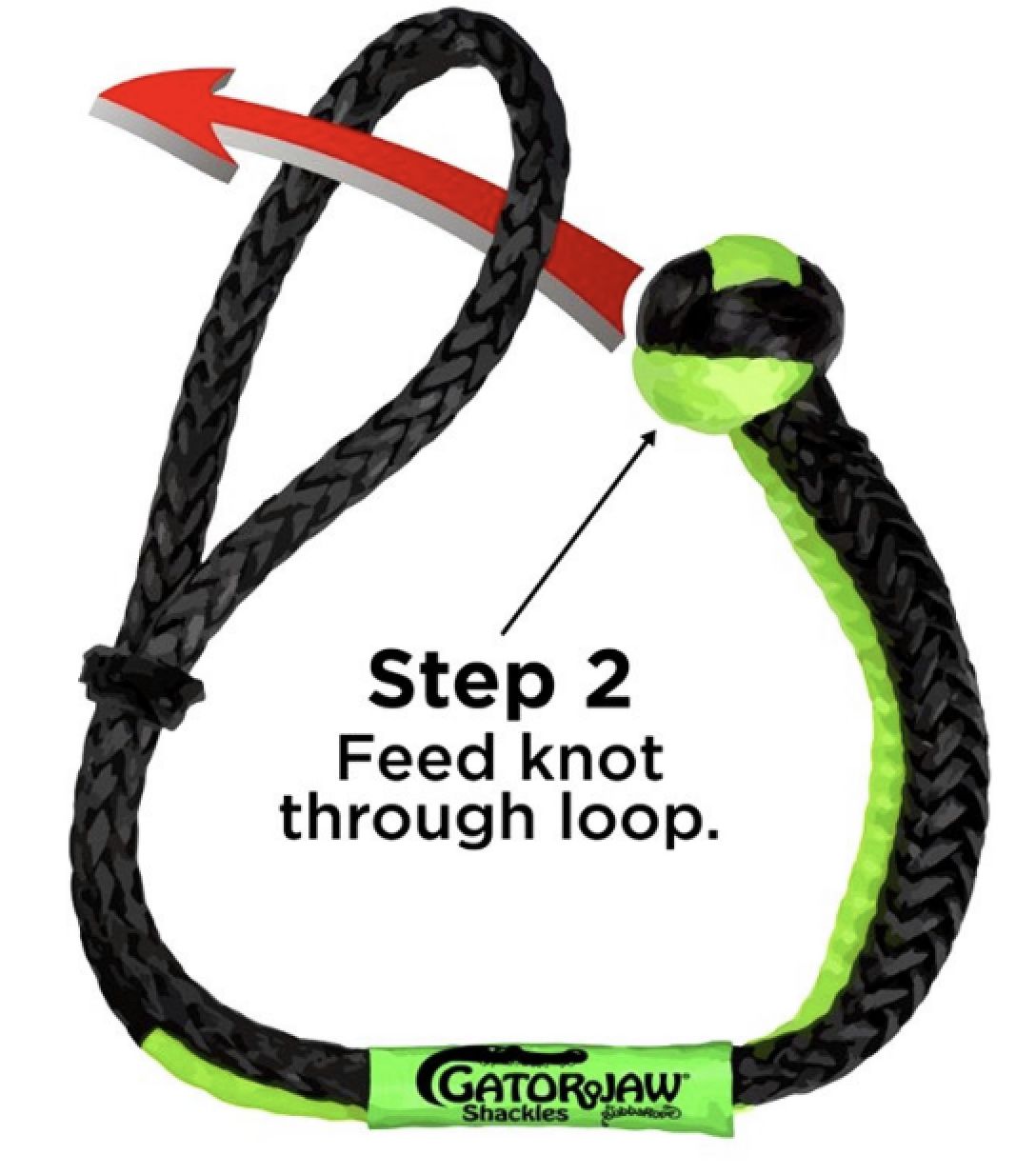 Bubba Rope 176746NGGB - 3/8" NexGen PRO Gator-Jaw Series Synthetic Soft Shackle with Green/Black Eyes