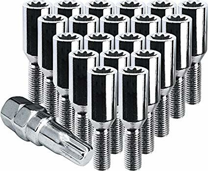 Ceco CD1807TG-4 - (16) Chrome Tuner Bolts 12X1.50 28mm Length Int. Gear Head Tall