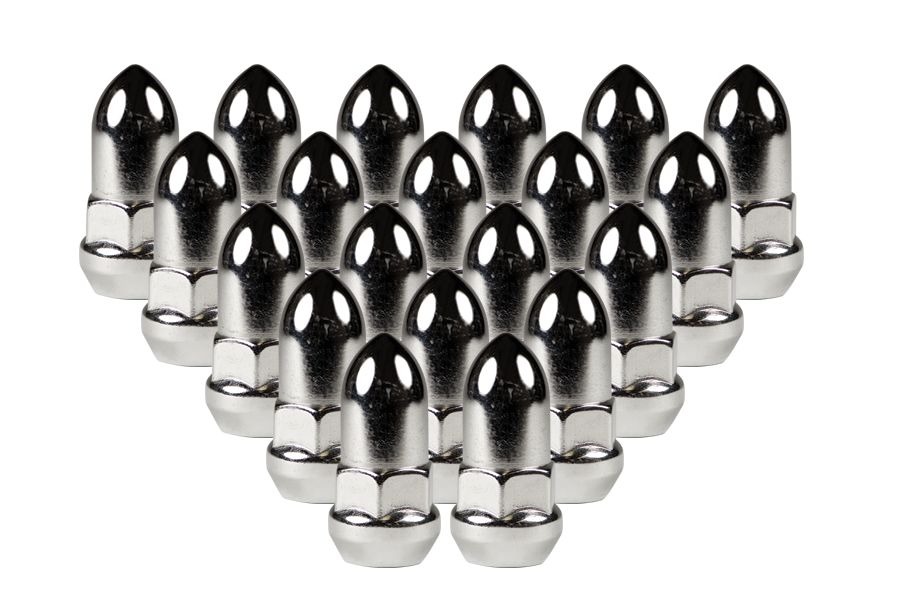 Ceco CD1934-5 - (20) Chrome Bulge Bullet Nut 1/2" R.H. 19mm Hex