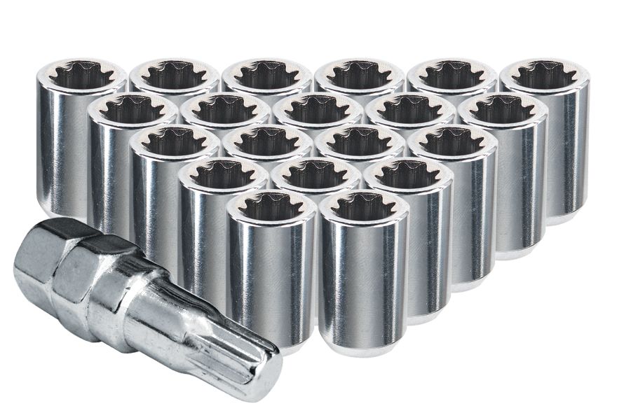 Ceco CD2806G-4 - (16) Chrome 9 PT Gear Head Tuner Nuts 12X1.25 38mm 19mm Hex