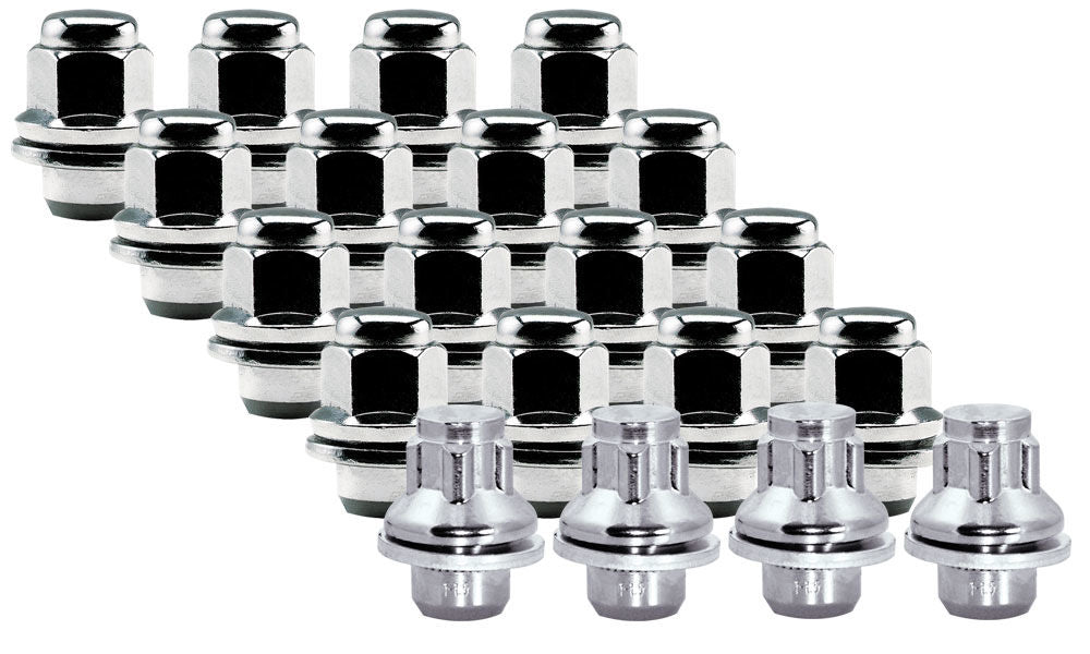 Ceco CD5307-5LLK - (20) CHROME OEM TOYOTA SHANK NUTS 12X1.5 37mm H 21mm HEX +LOCK