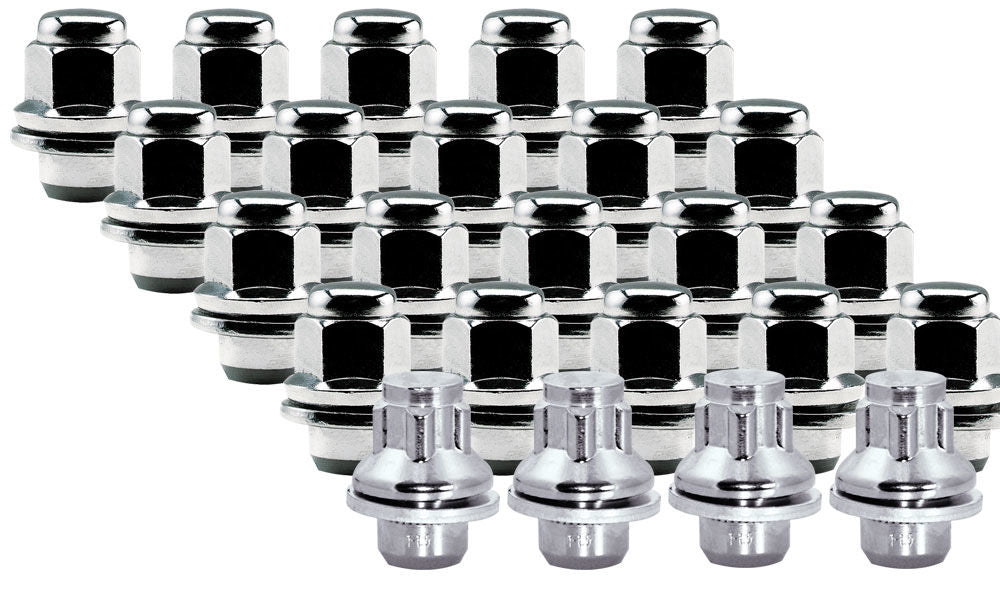 Ceco CD5307-6LLK - (20) CHROME OEM TOYOTA SHANK NUTS 12X1.5 37mm H 21mm HEX + LOCK