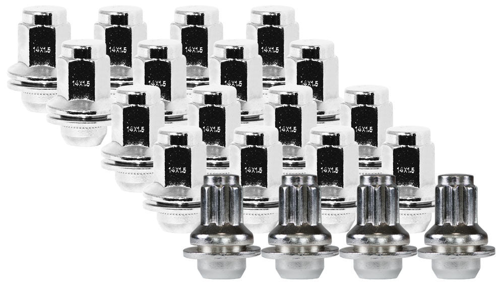 Ceco CD5309DL-5LLK - (20) Chrome Toyota OEM Style Shank Lug Nuts 14X1.5 46mm 22mm HEX + LOCK