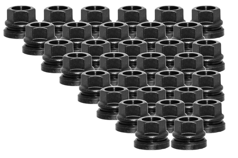 Ceco CD980027-8 - (32) BLACK Ford S/D SRW 99-02 OPEN FLAT SEAT NUT 23mm HEX 21mm 14x2.00