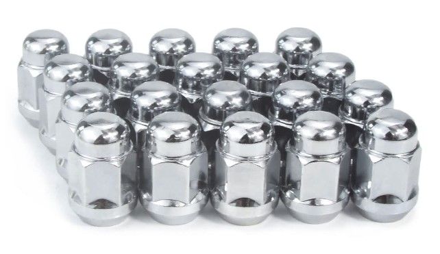 Ceco CD1507-5 - (20) Chrome Bulge Lug Nuts 12X1.50 25mm 17mm Hex