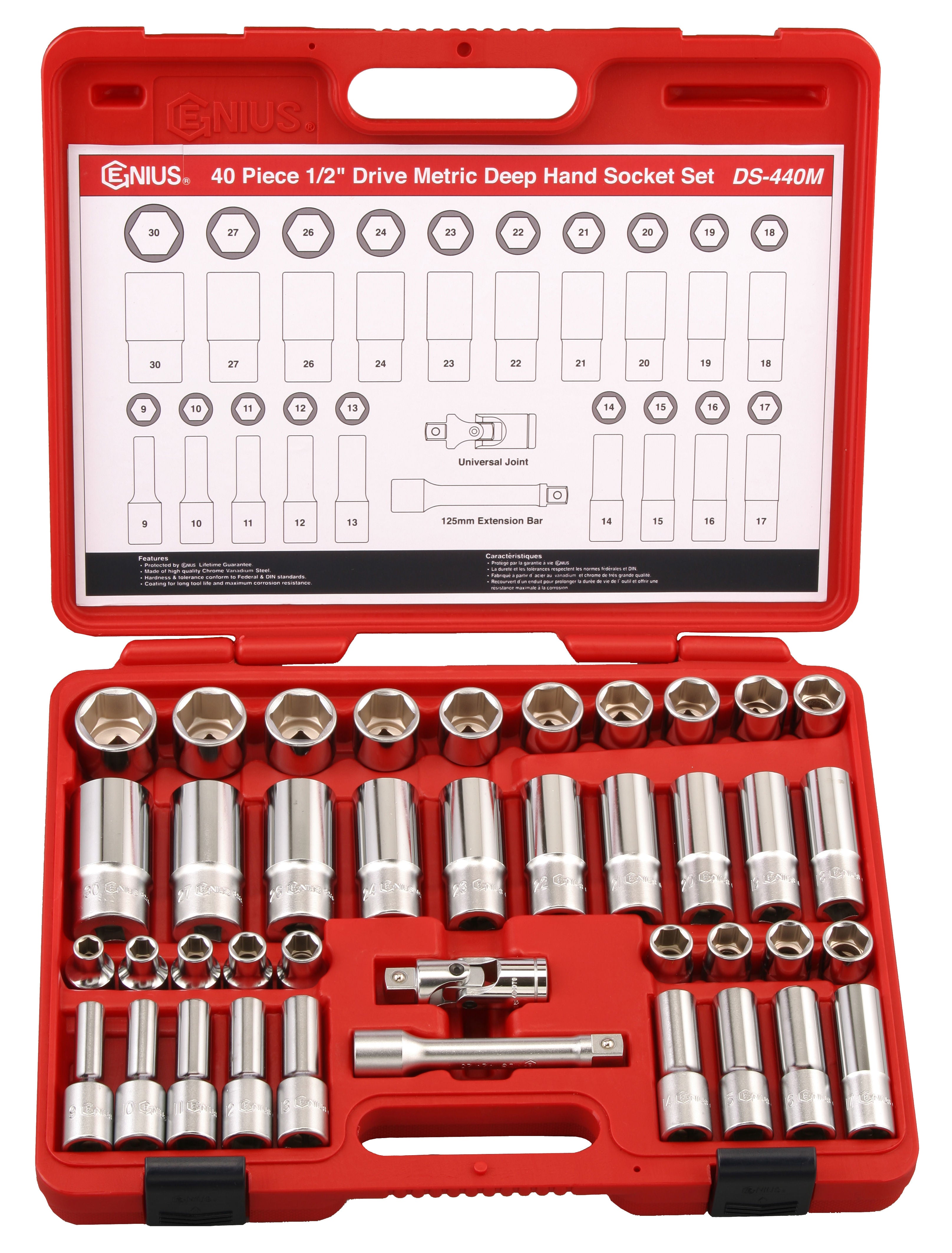 40PC.SET 1/2"DR.DEEP SOCKET