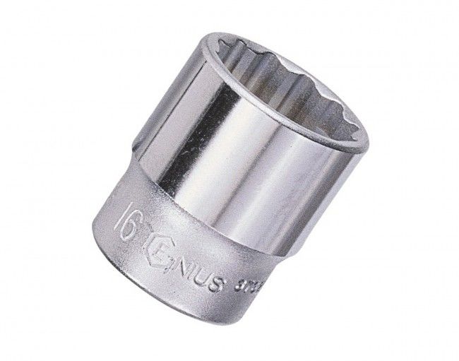 Genius Tools 333212 - 3/8" Drive 12mm Hand Socket (12-Point)