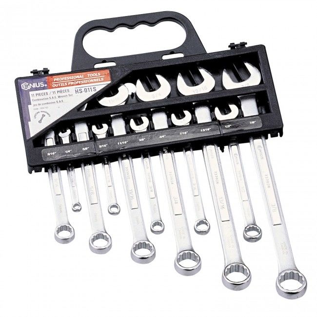 Genius Tools HS-011M - Metric Combination Wrench (11 pcs)