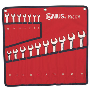 Genius PR-017M - 17 Piece Metric Combination Wrench Set