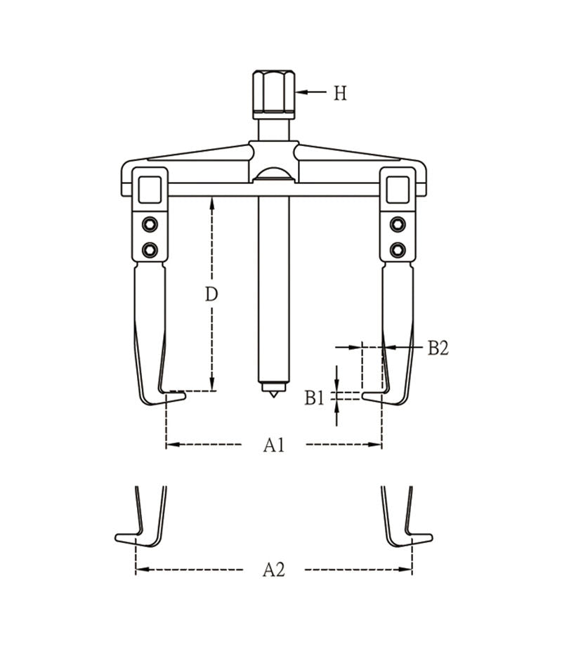 Genius KA-2080 - 80mm Two-Arm Gear Puller