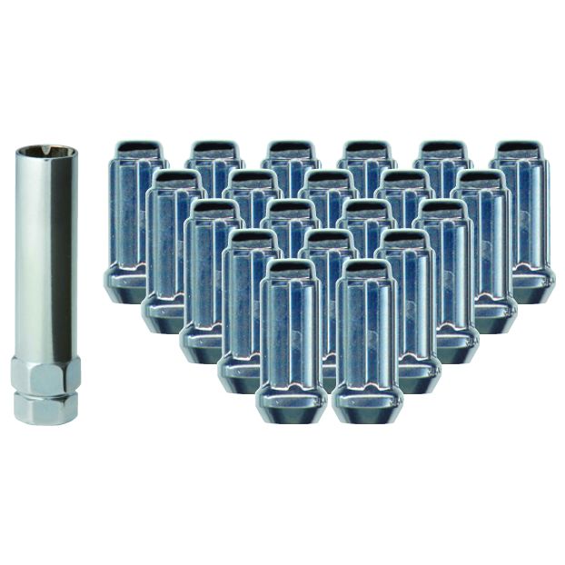 RTX® • TN0308-24 • XL Lug Nut Kits • Spline Drive XL Lug Nuts & Key • Chrome • Conical • 14M X 1.5