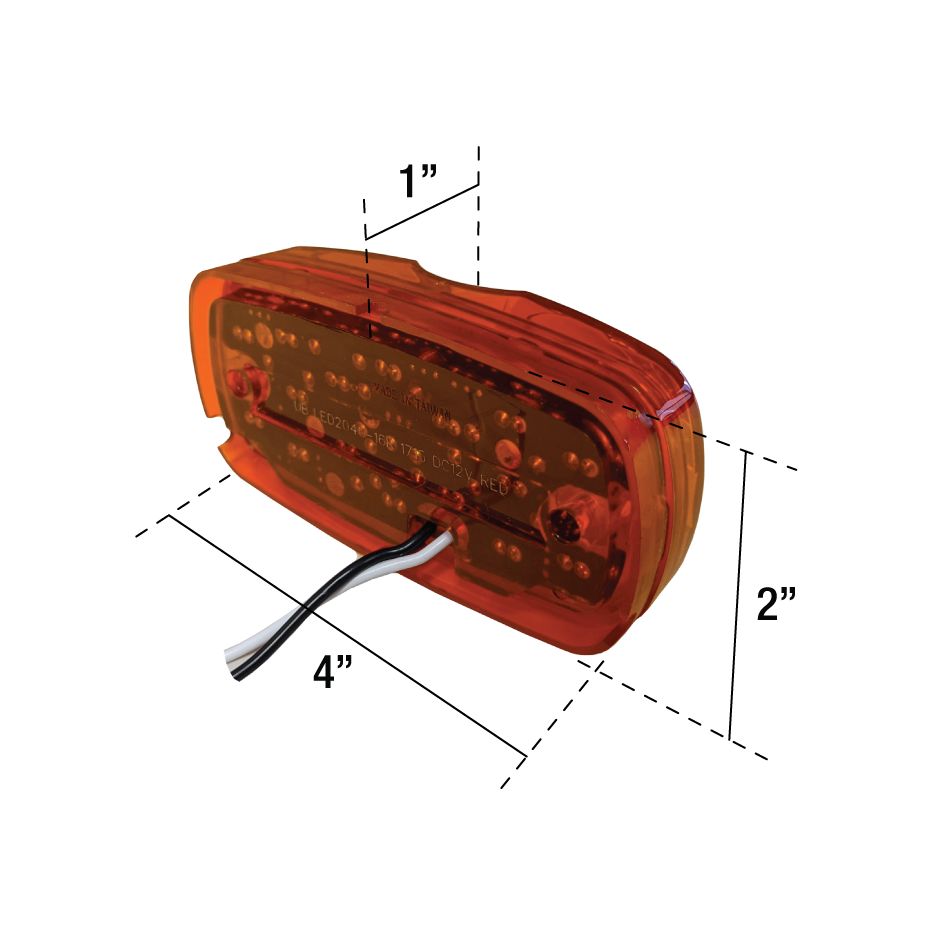 Uni-Bond LED2040-16A - 4" x 2" Side Marker LED Light Amber