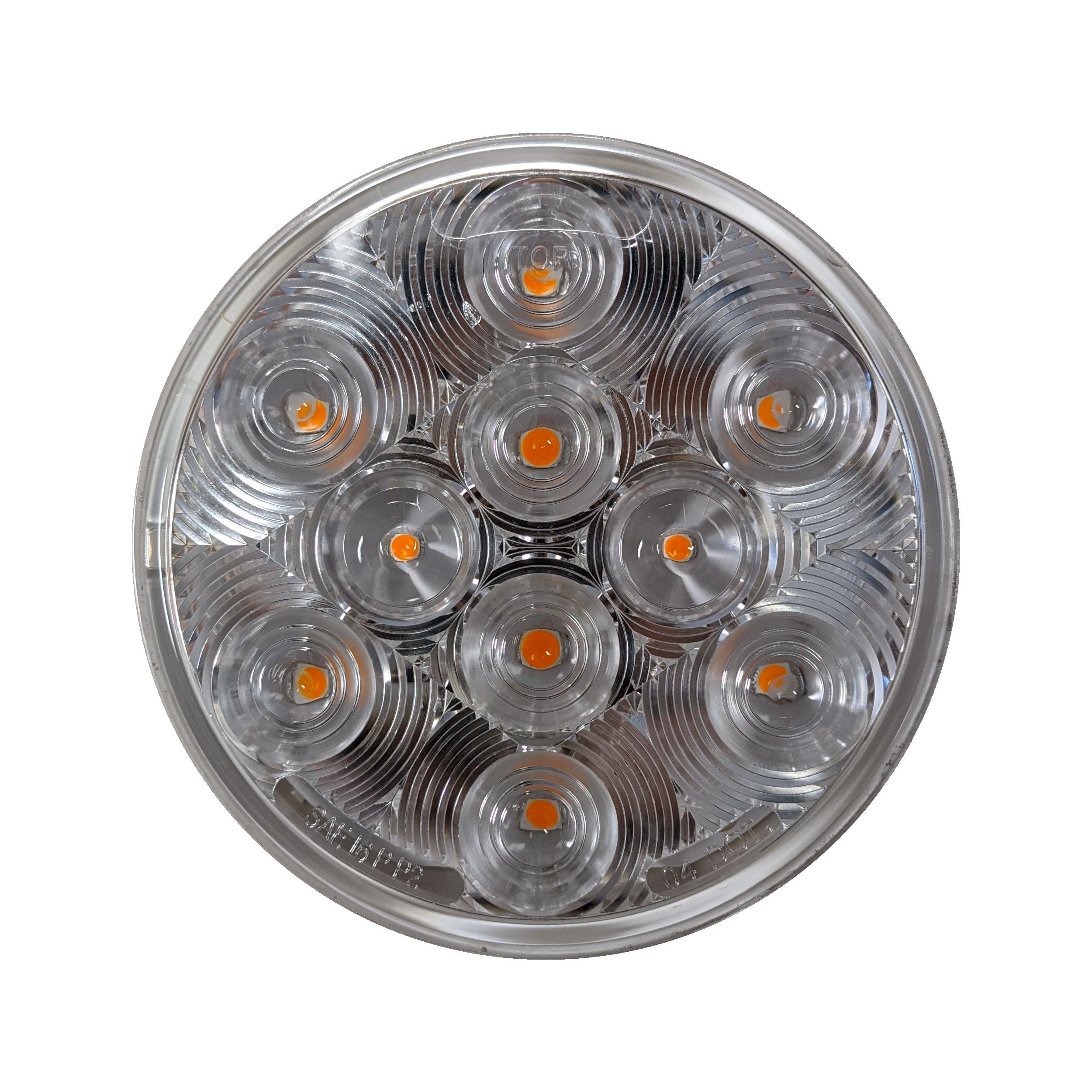 Unibond LED4000CS-10AP - LED 4" Round Signal/Park Clear - 10 Amber Diodes