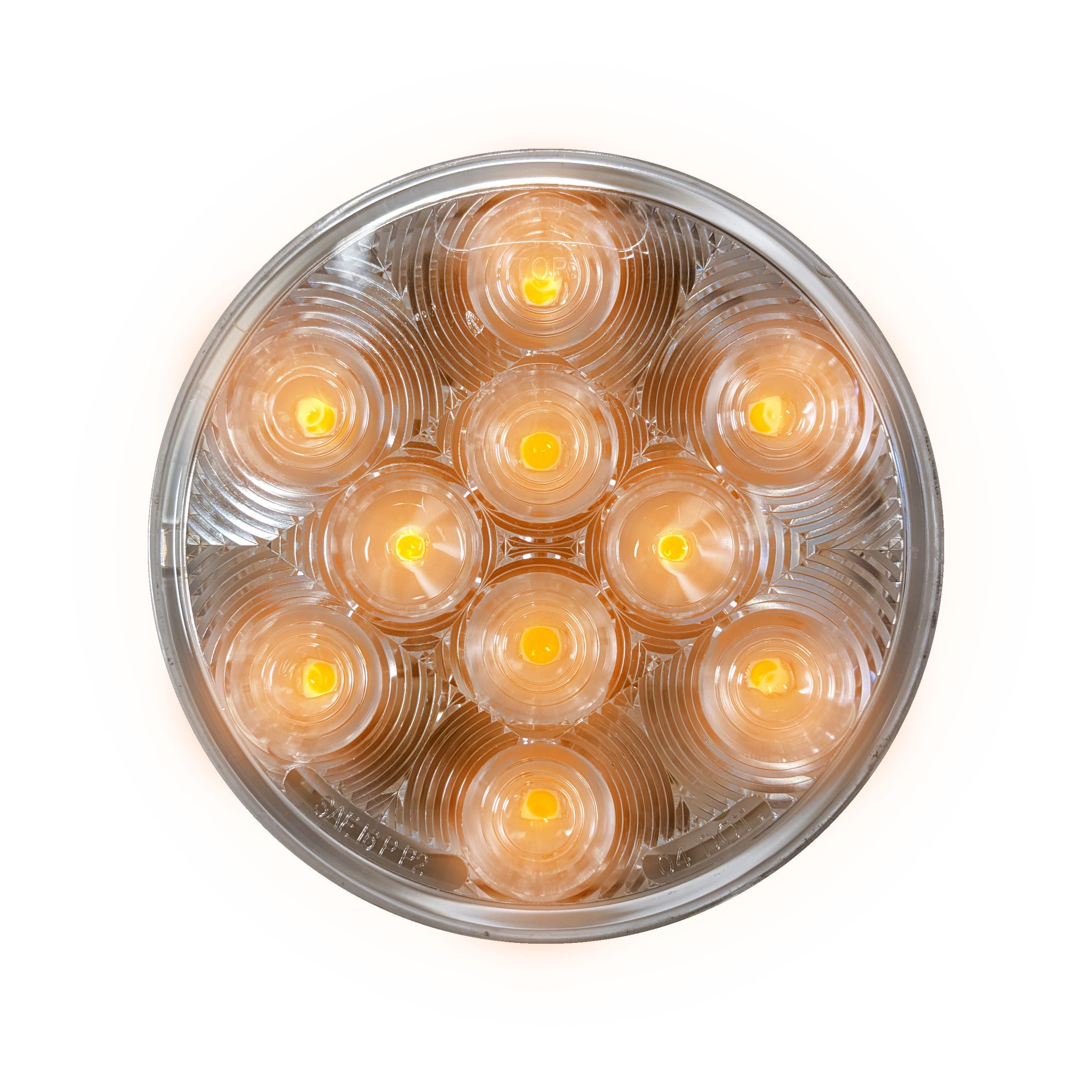 Unibond LED4000CS-10AP - LED 4" Round Signal/Park Clear - 10 Amber Diodes