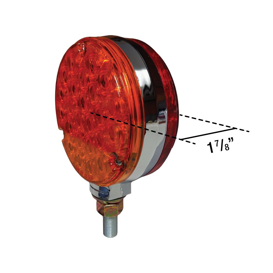 Uni-Bond LFM4102-24RA - LED Chrome Die Cast Base Double Face Lamp - Amber|Red