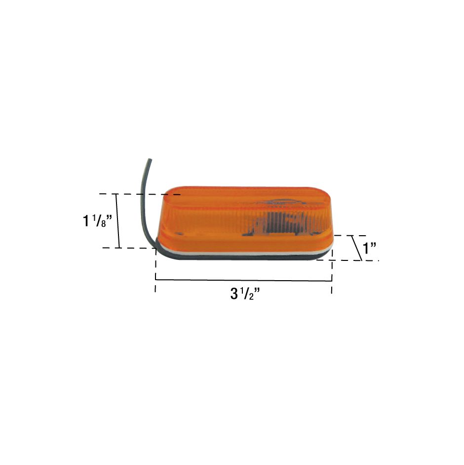 Uni-Bond ML1030A - 1" x 3.5" Rectangle Side Marker Light Amber