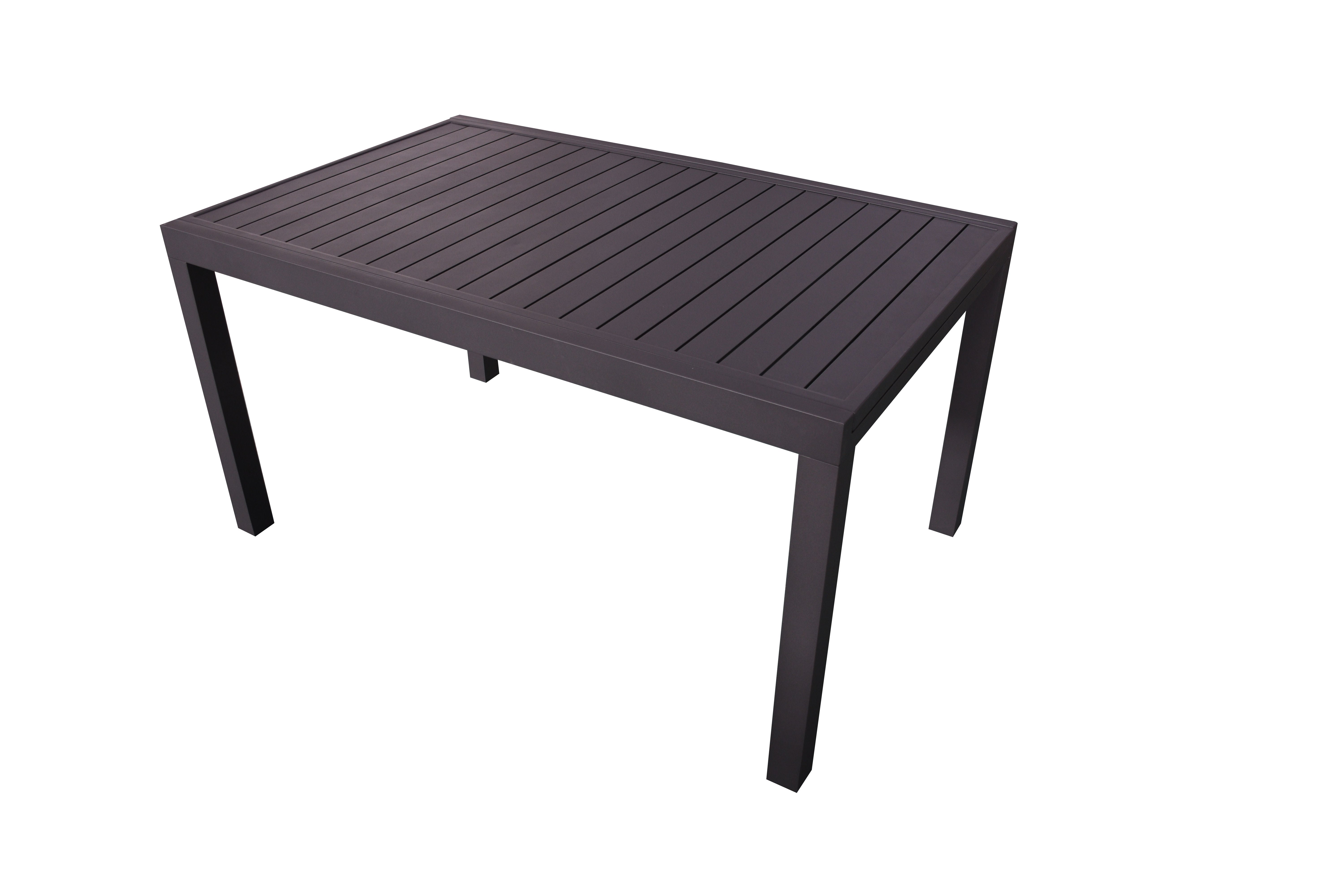 MOSS MOSS-0860N - Collection Key West, Extendable black aluminum table with aluminum slats and up/down sliding mechanism 56.3" (96" with extension) x 35.4" x H 29.3"