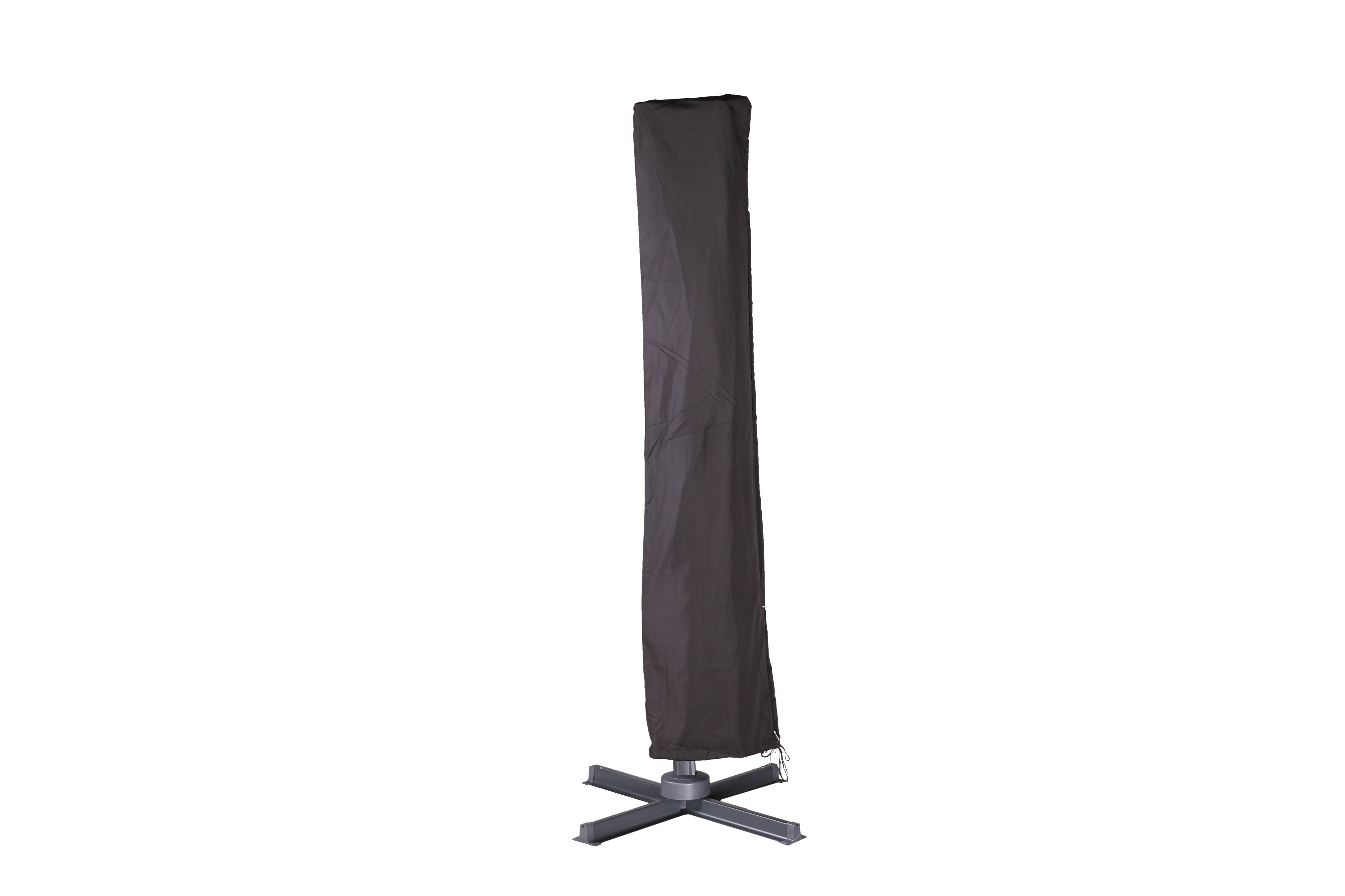 PatioZone 11' Tilting Rotating Luxury Offset Umbrella (Cover Incl.) in UV-Protected Polyester (MOSS-T1203N) - Black