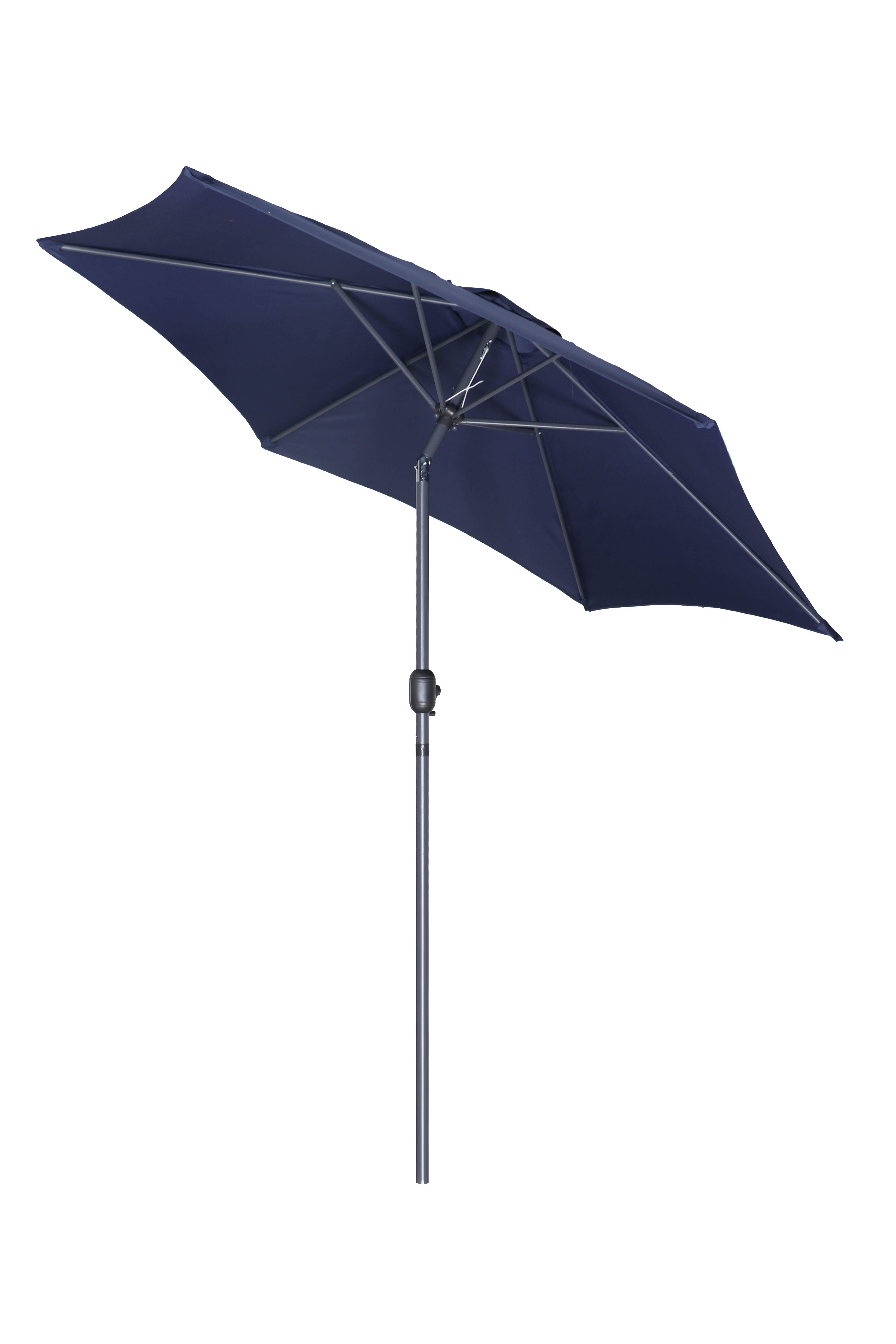 PatioZone 9' Tilting Market Umbrella (Cover Incl.) in UV-Protected Polyester (MOSS-T1204NB) - Nautical Blue